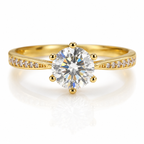 ANILLO CLÁSICO DORADO — Moissanite 1CT