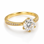 ANILLO CLÁSICO DORADO — Moissanite 1CT