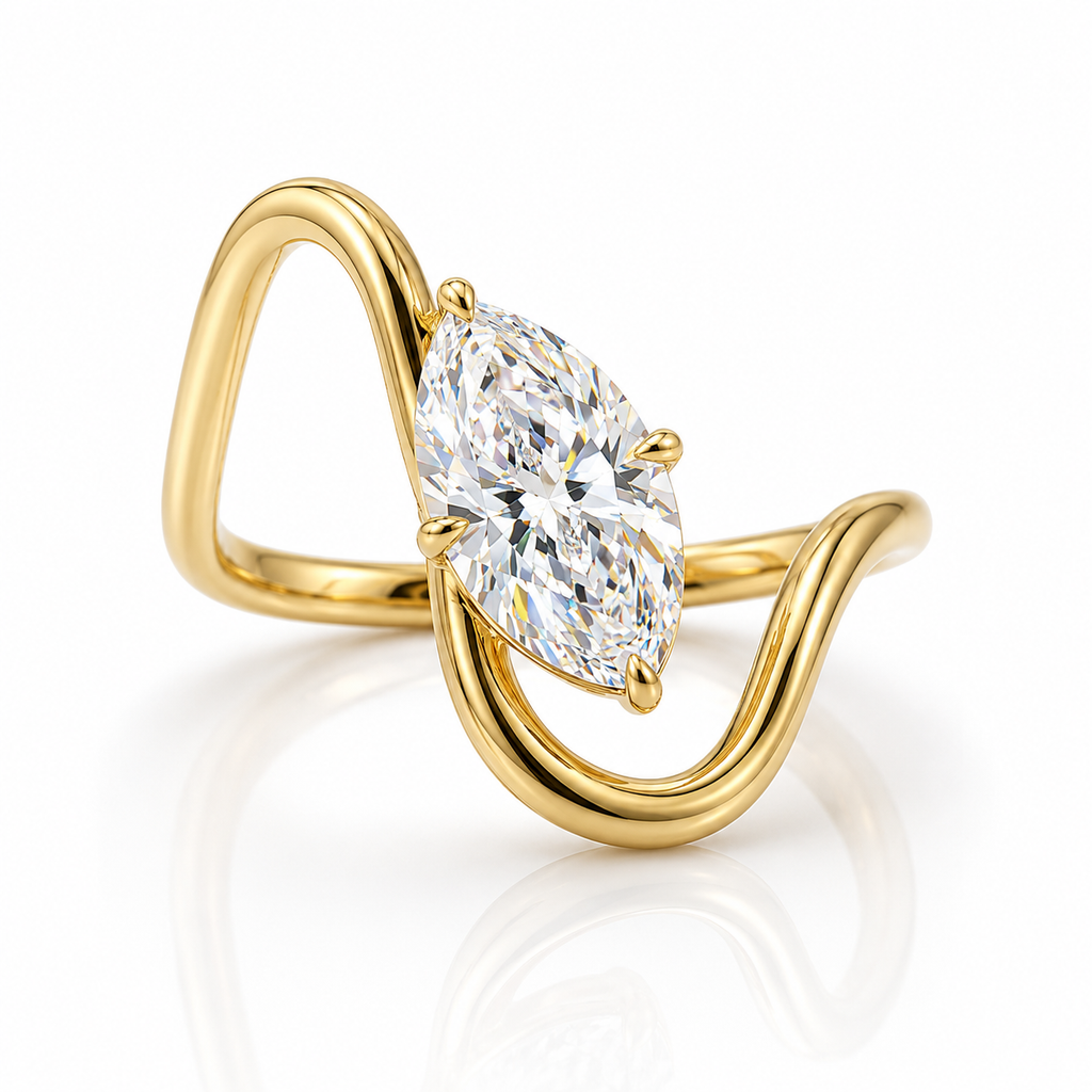 ANILLO MARQUESA — Moissanite Curva 1CT