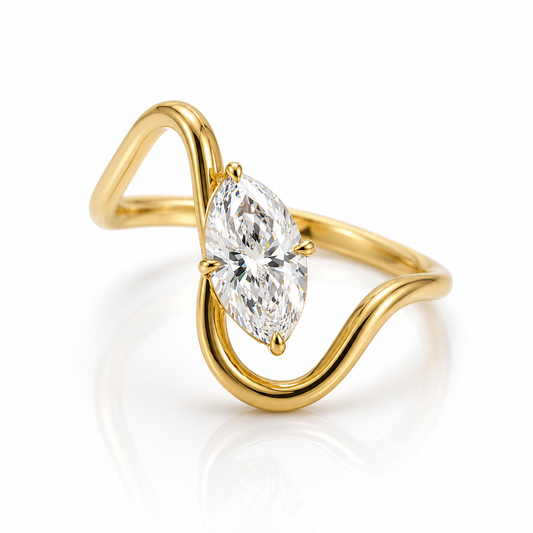 ANILLO MARQUESA — Moissanite Curva 1CT