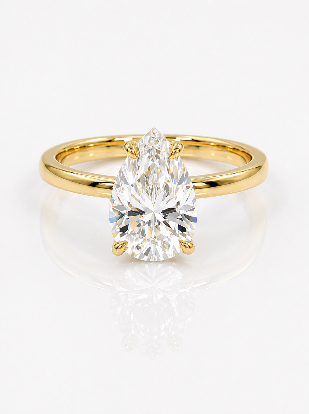 ANILLO GOTA — Moissanite Lágrima 1CT