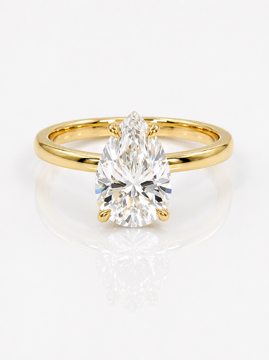 ANILLO GOTA — Moissanite Lágrima 1CT