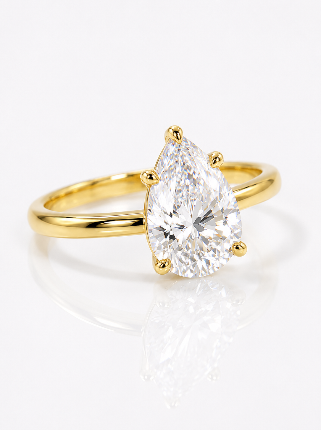 ANILLO GOTA — Moissanite Lágrima 1CT
