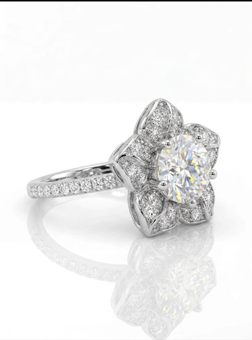 ANILLO FLOR — Moissanite Personalizada 1CT