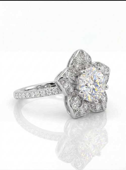 ANILLO FLOR — Moissanite Personalizada 1CT