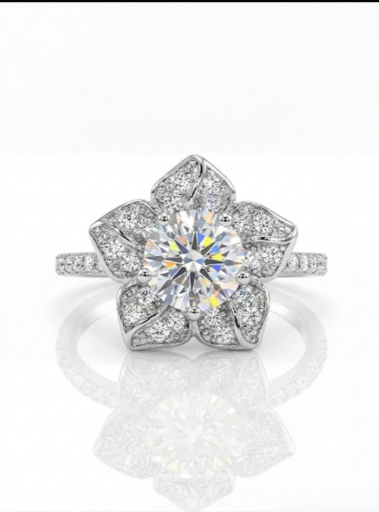 ANILLO FLOR — Moissanite Personalizada 1CT
