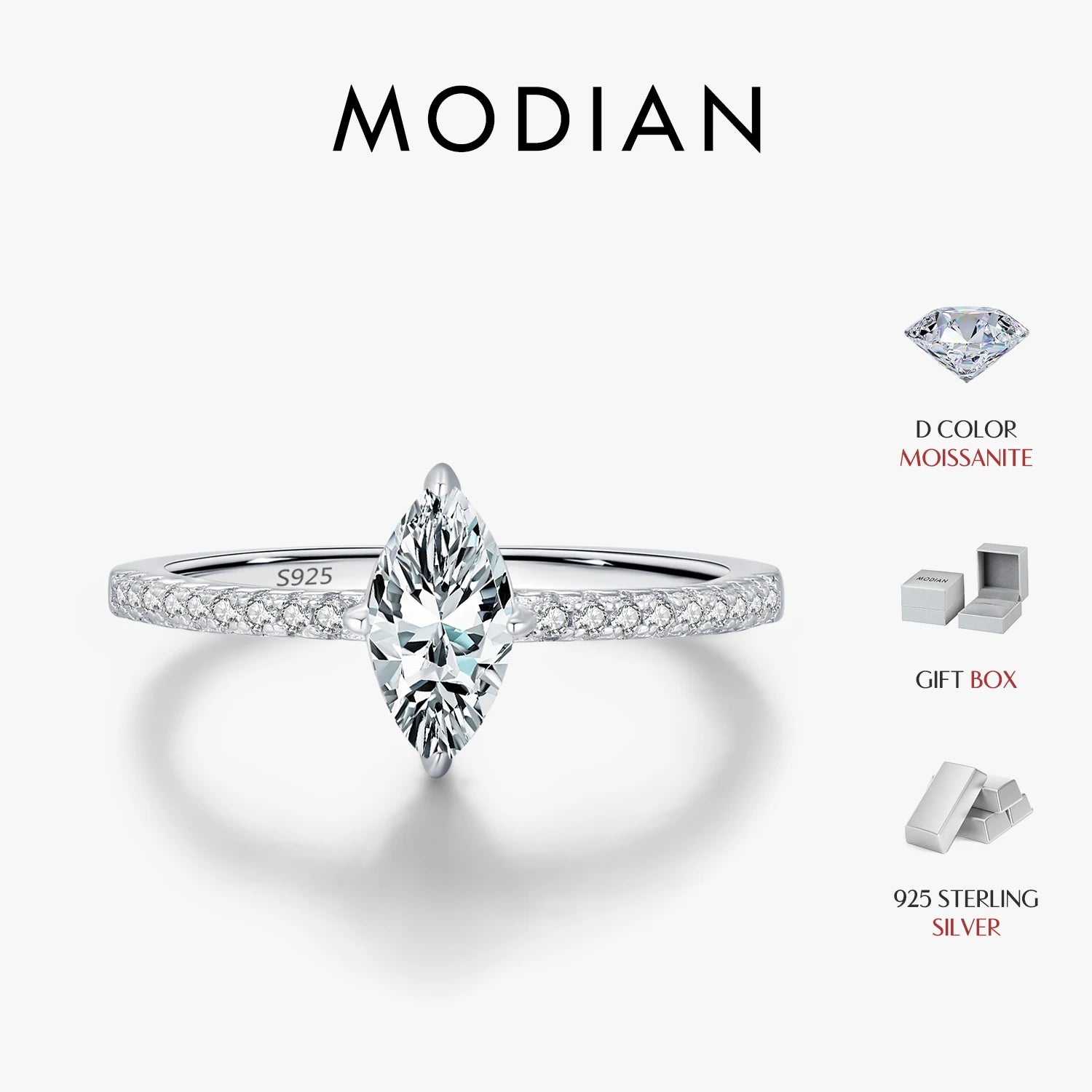 ANILLO VEGA — Moissanite Rombo 0.5CT