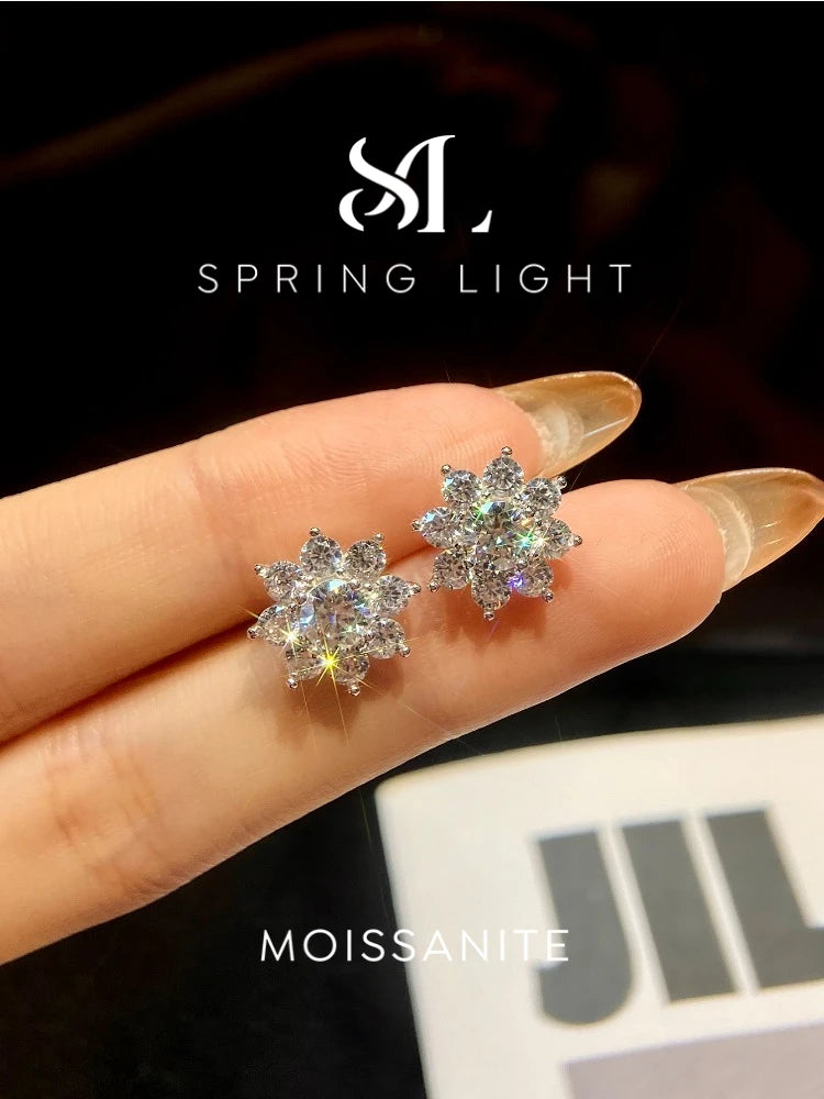PENDIENTES FLOR — Moissanite 0.5CT
