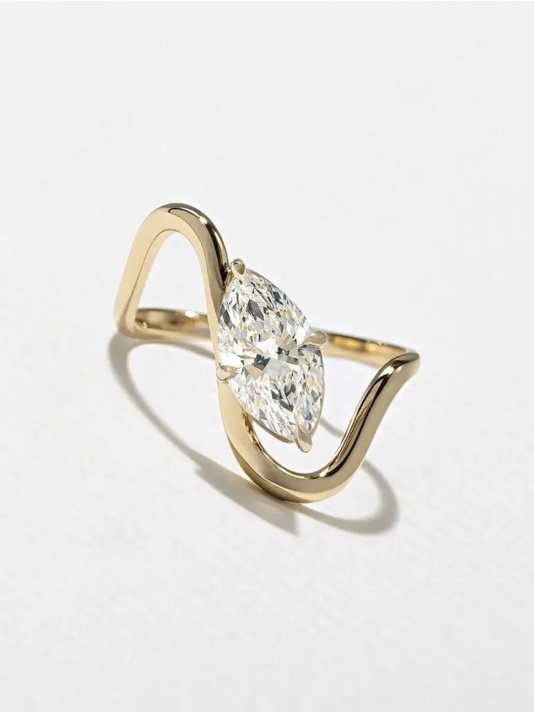 ANILLO MARQUESA — Moissanite Curva 1CT