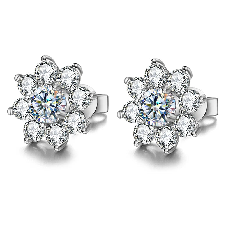 PENDIENTES FLOR — Moissanite 0.5CT