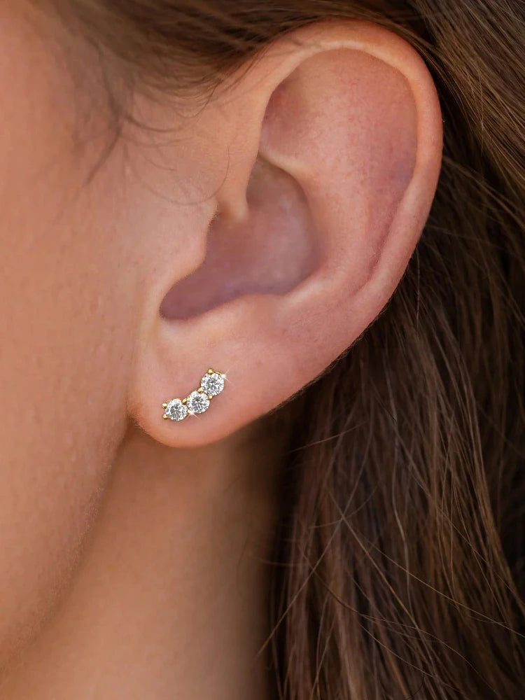 PENDIENTES ONDA — Moissanite Curva 0.6CT