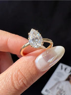 ANILLO GOTA — Moissanite Lágrima 1CT