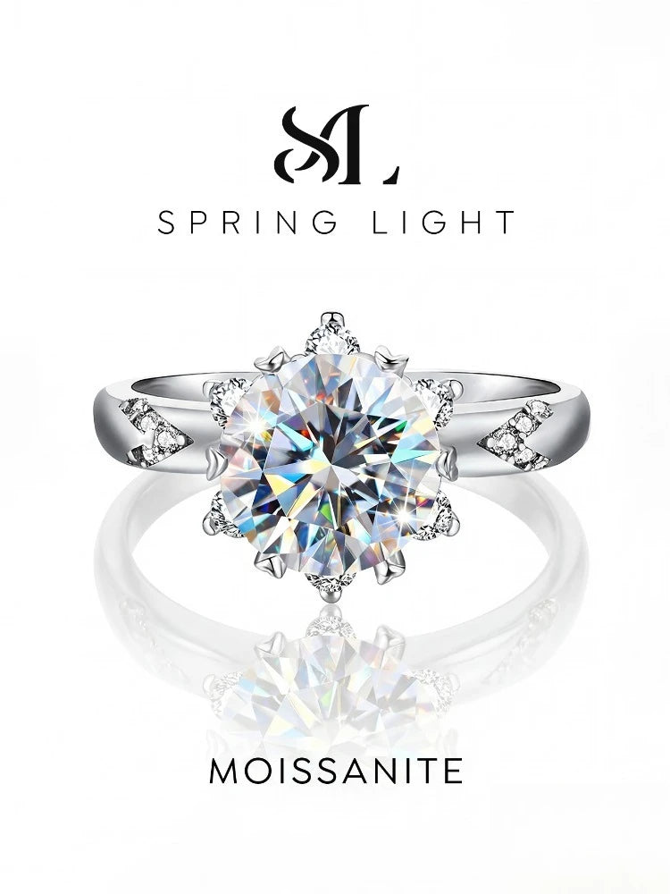Anillo Isela Solitario de Moissanita en Plata de Ley 925