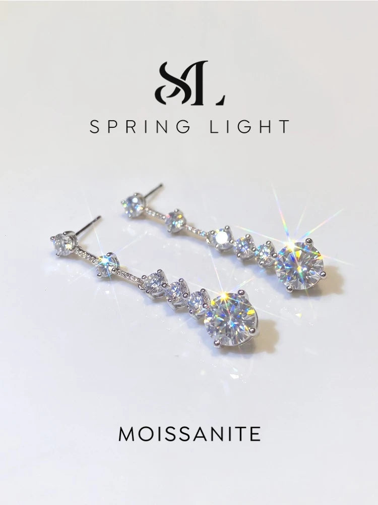 PENDIENTES CASCADA — Moissanite Borla 1CT