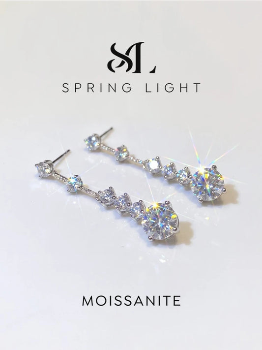 PENDIENTES CASCADA — Moissanite Borla 1CT