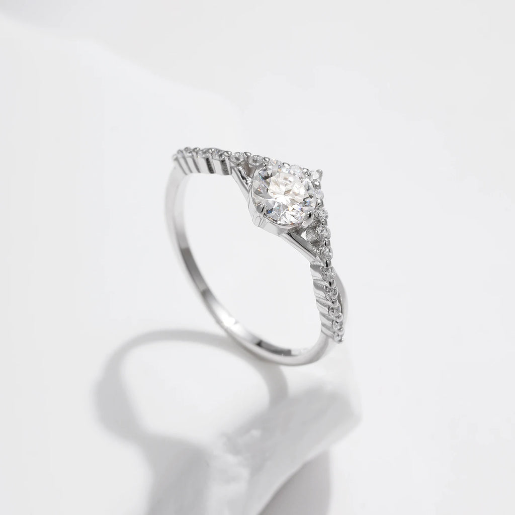 MODIAN Crown D Color Moissanite Ring Delicate Lab Diamond Ring 925 Sterling Silver For Women Wedding Engagement Jewelry