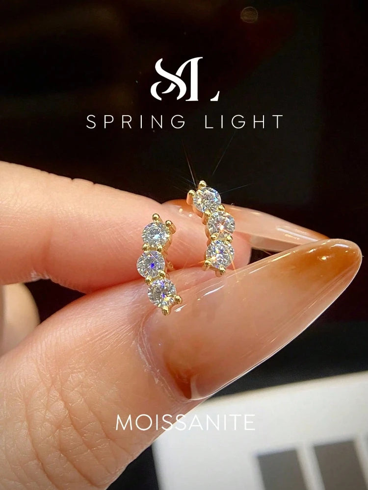 PENDIENTES ONDA — Moissanite Curva 0.6CT