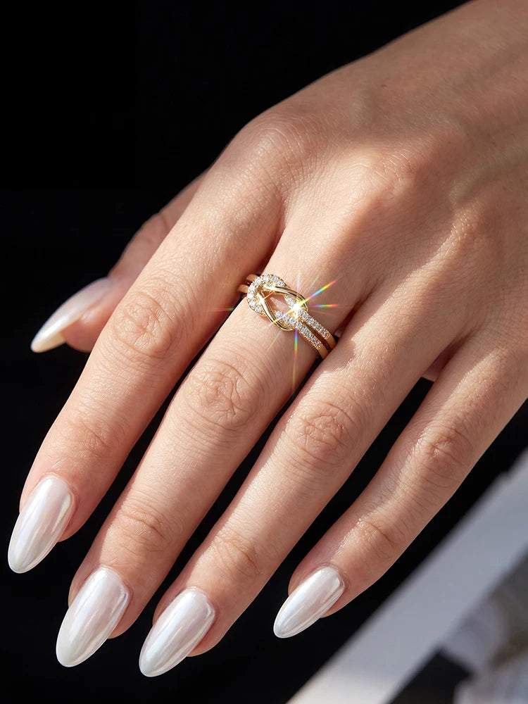 ANILLO NUDO — Moissanite Doble Nudo