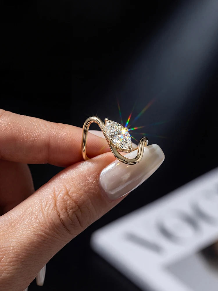 ANILLO MARQUESA — Moissanite Curva 1CT