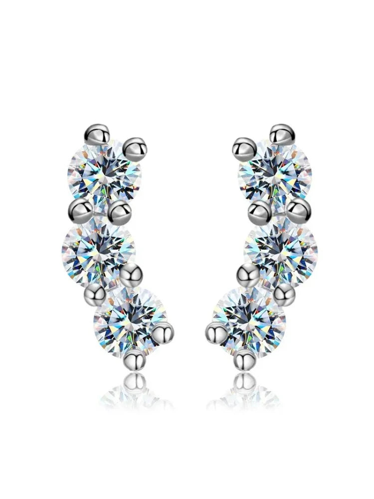 PENDIENTES ONDA — Moissanite Curva 0.6CT